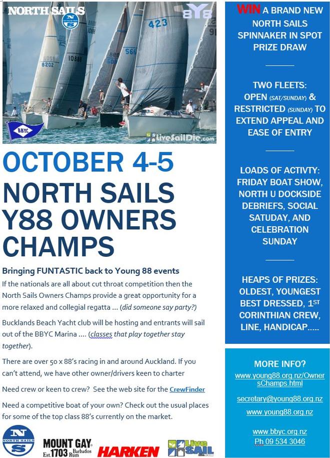 2014 OCs Flyer Image - North Sails Young 88 Owners Champs © Brad Davies http://www.rayc.org.nz